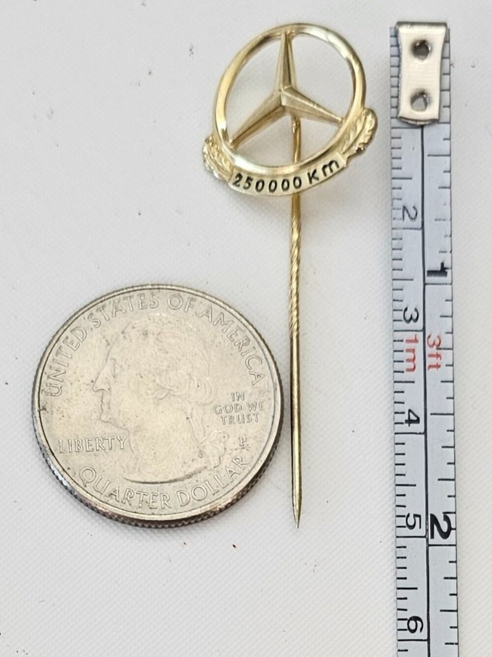 Mercedes-Benz 835 Silver Vermeil 250,000 Km Stick Lapel Pin, J35 - Picture 6 of 7